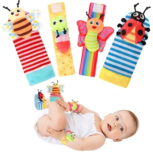 Baby Toys for 0-12 Months Newborn Boys and Girls Gifts Wrist Rattle Socks for Babies 0-6 Months Infant Girl Boy Toys for Babies 3-6 Months Shower Gifts Baby Essentials