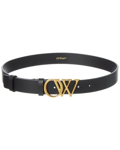 Off-White™ Ow Initials Leather Belt Women's Black 75