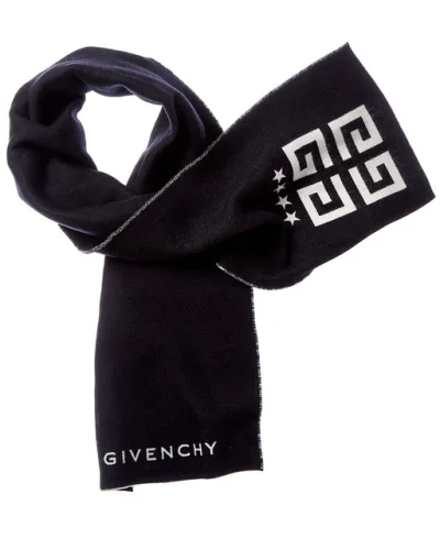 Givenchy 4G Reversible Wool & Silk-Blend Scarf Women's Black