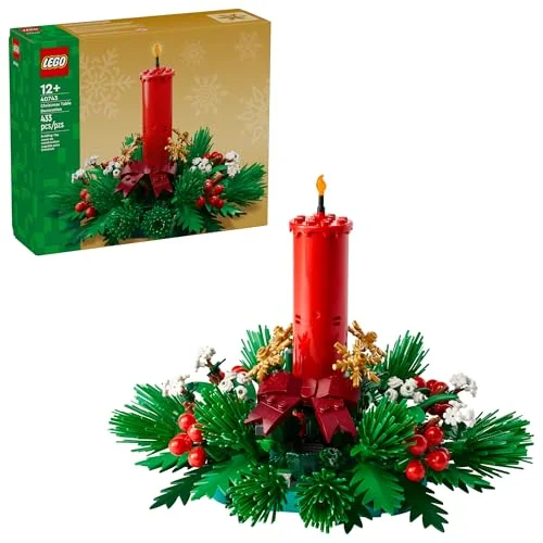 LEGO Christmas Table Decoration Building Toy - Brick-Built Holiday Centerpiece & Festive Room Decor - Ages 12+ - 40743