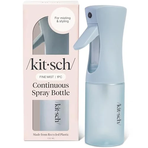 Kitsch Spray Bottle for Hair - Continuous Water Mister with Ultra Fine Mist for Hairstyling, Barbers, Salons, Cleaning, Plants, Versatile Spray Bottles - Made from Recycled Plastic - Haze Blue, 5 oz