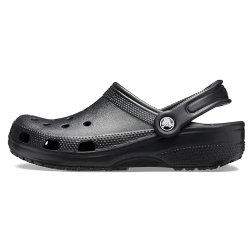 Crocs unisex adult Men's and Women's Classic (Neutral Colors) Clog, Black, 8 Women 6 Men US