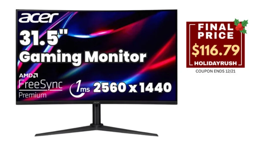 Acer 31.5" Nitro Curved Gaming Monitor LCD VA 144Hz 1ms 2560x1440 Refurbished