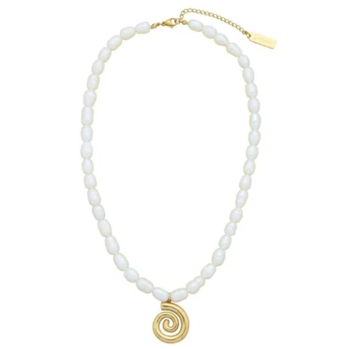 Athena 18" Pearl 18k Yellow Gold Plated Pendant Necklace