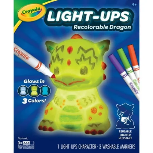 Crayola Light Ups Dragon - DIY Room Decor, Arts & Crafts, Reusable Coloring Toy for Ages 4+