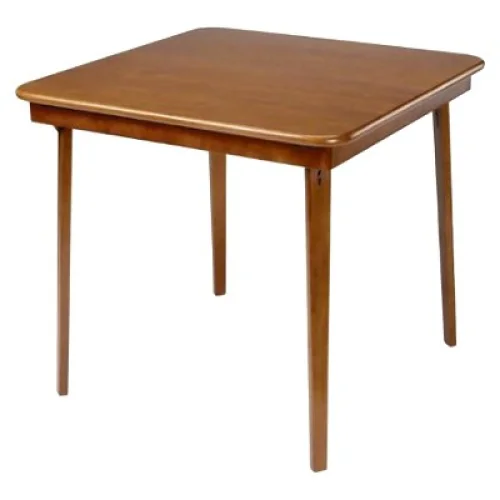 Stakmore 32" Straight Edge Solid Wood Folding Card Table Cherry Solid Wood, Steel Hardware