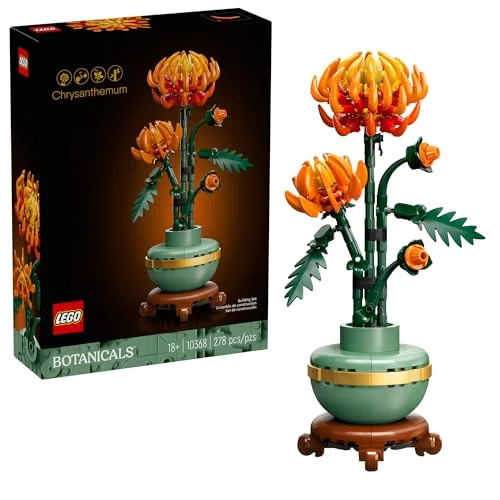 LEGO Botanicals Chrysanthemum Building Set for Adults Ages 18+ - Artificial Flower Decoration - Gift - 10368