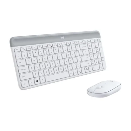 Logitech MK470 Full-size Wireless Keyboard and Mouse Bundle for Windows with Quiet Clicks - Off-White
