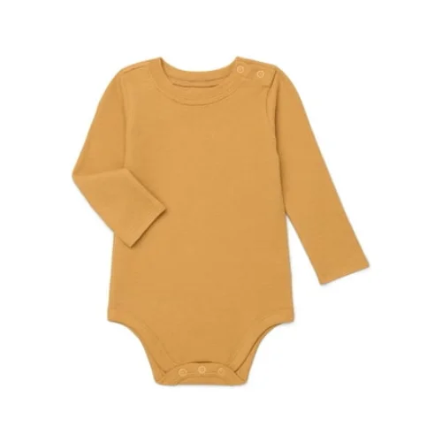 Garanimals Baby Boys Solid Thermal Bodysuit with Long Sleeves, Sizes 0-24 Months
