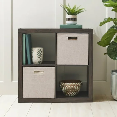 Better Homes & Gardens 4 Cube Storage Organizer, Tobacco Oak