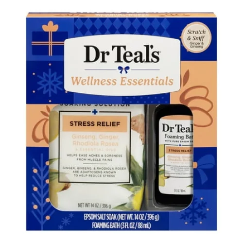2-Piece Dr Teal's Stress Relief Bath Gift Set with Epsom Salt & Essential Oils Sampler
