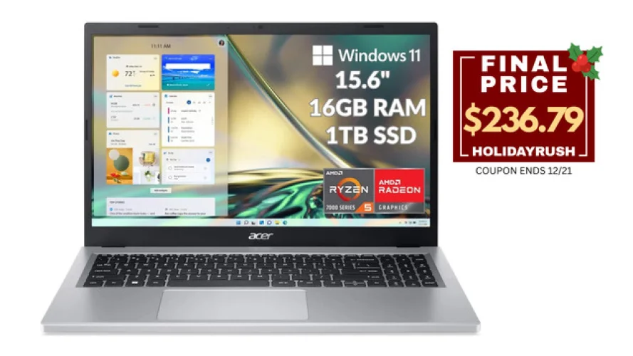 Acer Aspire 3-15.6" Laptop AMD Ryzen 5 7520 2.8GHz 16GB RAM 1TB SSD Refurbished