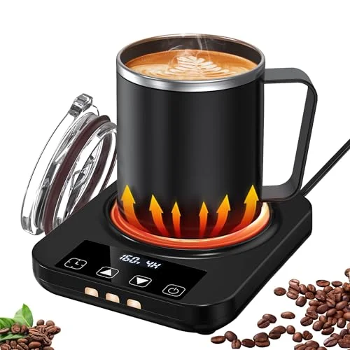 Coffee Mug Warmer & Mug Set for Desk, Electric Coffee Cup Heater with 9 Temp Settings, Auto Shut Off