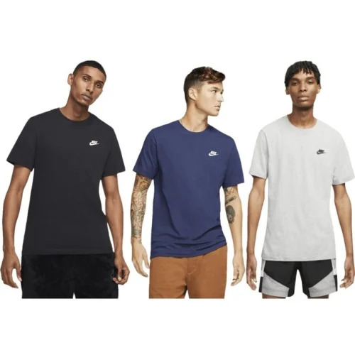 Nike Mens T-Shirt Cotton Athletic Embroidered Logo Tee Short Sleeve Work Out Top