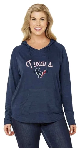 NFL Womens Curvy Pullover Hoodie in Team Colors - Plus Sizes 1X-3X