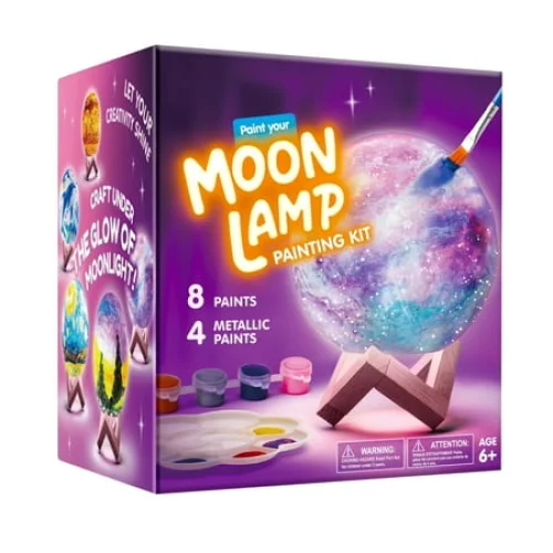 Joyfy DIY 3D Moon Lamp Painting Kit with Paints and Brushes for Kids Ages 6-12
