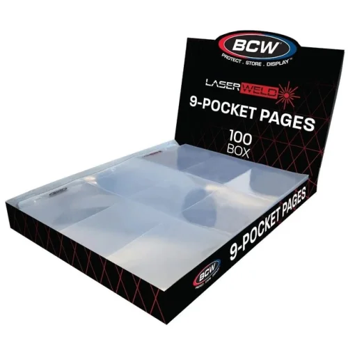 1000 BCW 9-Pocket Pages LASERWELD Card Storage Album Binder Sheets - New