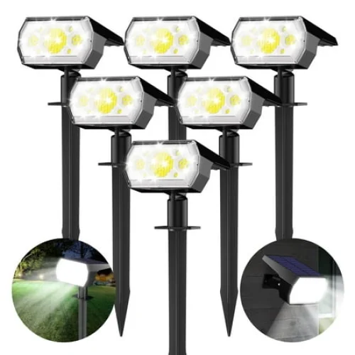 6 Pack DAYBETTER Solar Spot Lights with 3 Modes, IP65 Waterproof for Garden, Yard, Patio