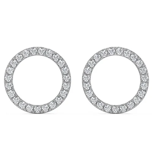 1/4Ct Diamond Circle Stud Earrings for Women in 10K White Gold Lab Grown