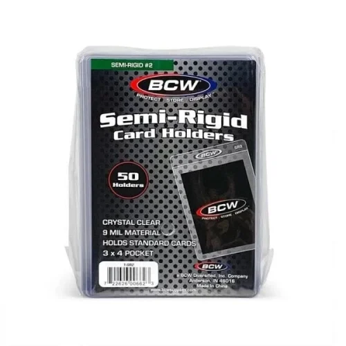 200 BCW Semi Rigid Card Holder #2 (Standard) for Cards - Free Shipping Included