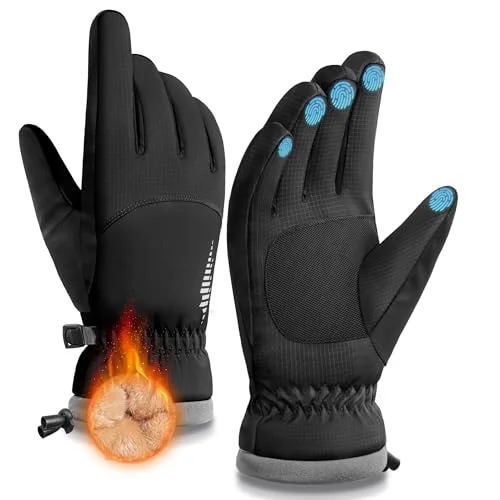 SIMARI Winter Waterproof Warm Gloves Women Men with Touchscreen Fingers for Outdoor Activities