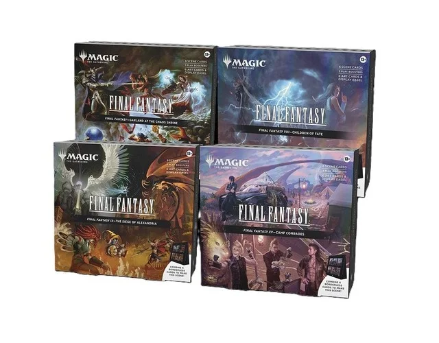 -Set of 4- Holiday Scene Box (1 of each) Final Fantasy FIN MTG PRESALE 12/5
