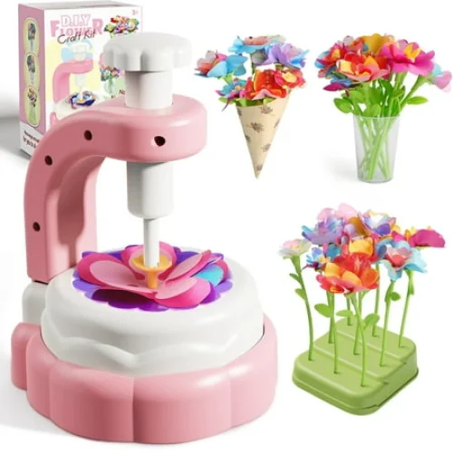 Fabric Flower Bouquets Toys, DIY Craft Kits Toys for Kids - Flowers Market Toy, Build Your Flower Bouquet, Arts & Crafts for 4 5 6 7 8 Year Toddler Girl, Educational Activity Preschool B-Day Gifts