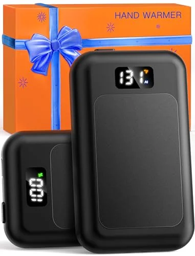 2 Pack Hotdot Rechargeable Hand Warmers with 4 Heat Levels, Real-Time Temp & Battery Display