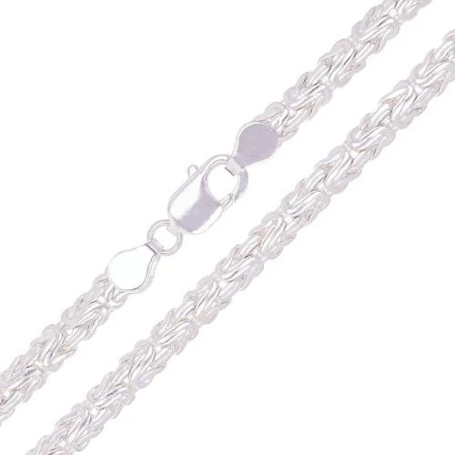 925 Sterling Silver Solid Byzantine Necklace 22" 6mm 51.7 grams