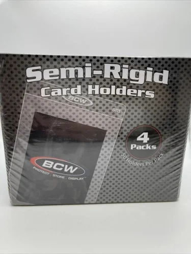 BCW Semi-Rigid Card Holders #1 4 Packs of 50 Sleeves, BOX of 200 Total