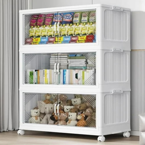 3Pack Broview V60 105Gal Extra Large Stackable Storage Bins with Lid, 420QT Plastic Containers