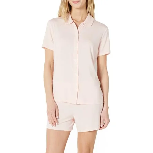 Amazon Essentials Women's Modal Pajama Set, Light Pink, X-Large