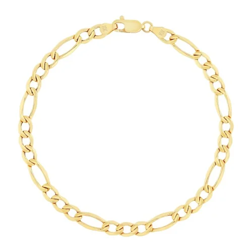 10K Yellow Gold 5.5mm Italian Figaro Chain Link Bracelet Mens Women 7" 8" 9"