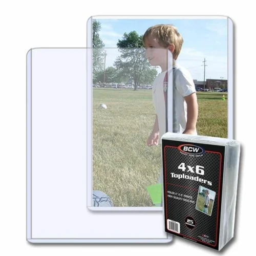 25 BCW 4x6 Photo Print Document Toploader Holder Plastic Rigid Case Standard