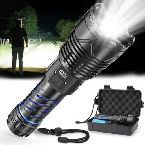 Boyun Daj Flashlight LED Rechargeable Flashlight 200000 High Lumens 5 Modes Waterproof Handheld