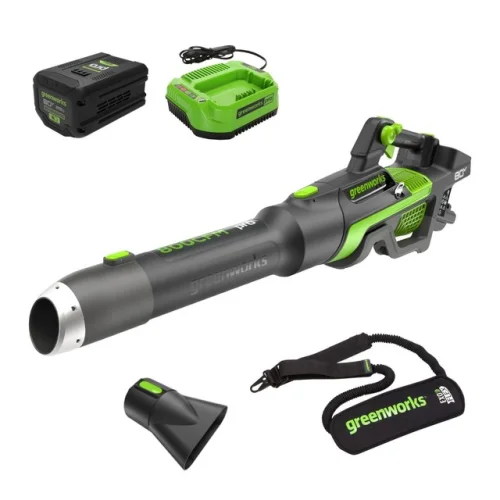 Greenworks 80V 800CFM Leaf Blower with 2.5Ah Battery, Charger, and Shoulder Strap