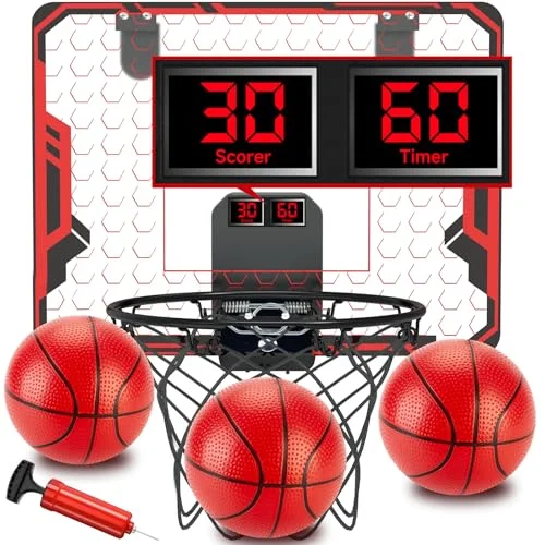 Figbush Basketball Hoop Indoor for Kids (4-12 Years Old) with Scoring, Countdown, and Music