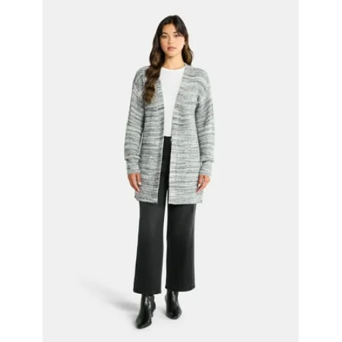 Time and Tru Women&rsquo;s and Women&rsquo;s Plus Super Soft Longline Cardigan Sweater, Lightweight, Size XS-4X