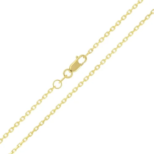 Italian 14k Yellow Gold Solid Anchor Cable Link Chain Necklace 24" 1.5mm 4.5gram