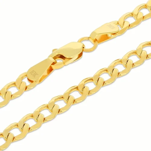 10K Yellow Gold 3.5mm Italian Cuban Curb Chain Link Necklace Mens Women 16-30"