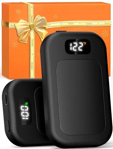 2 Pack AI Hand Warmers Rechargeable, 3 Heat Levels, Real-Time Temp & Battery Display, Fast Heating