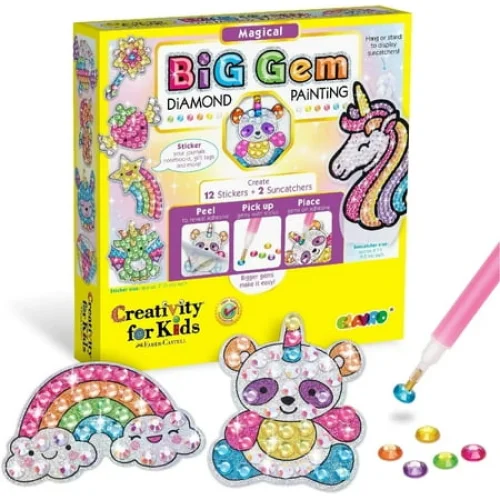 Diamond Art Kit for Kids - Gem Painting Arts & Crafts Kits for Ages 6-12, Gifts for 6, 7, 8, 9, 10, 11, 12 Year Old Boy & Girl - Girls Birthday Toys Gift Ideas - Craft Activities Age 6+