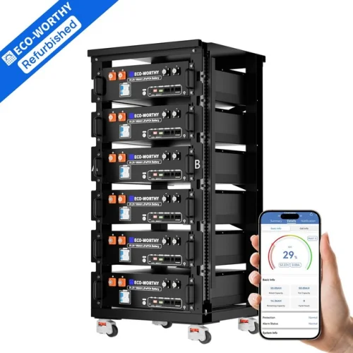 6Pack 48V 100AH LiFePO4 Lithium Battery V3 Server Rack - ECO-WORTHY 30.72kWh