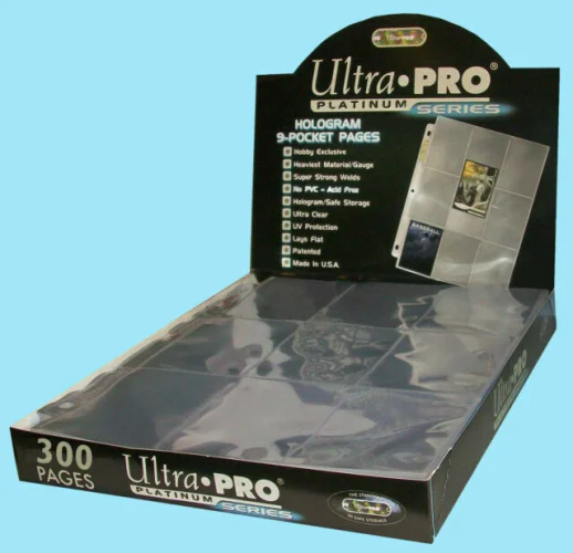 100 ULTRA PRO PLATINUM 9-Pocket Card Page Sheets Protectors 209D Baseball - 1 Box