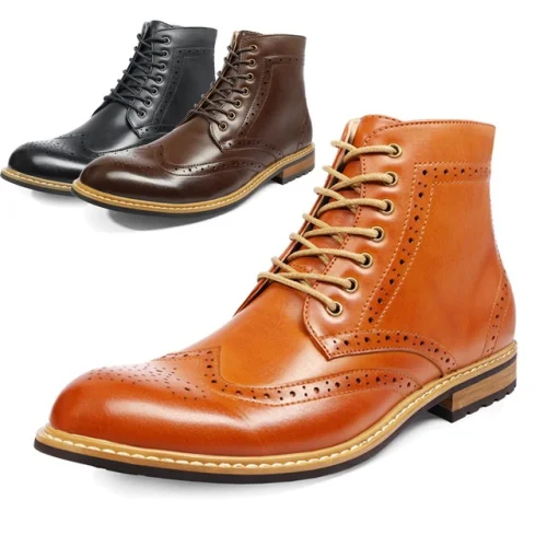 Men's Motorcycle Leather Chukka Boots Derby Oxfords Dress Ankle Shoes