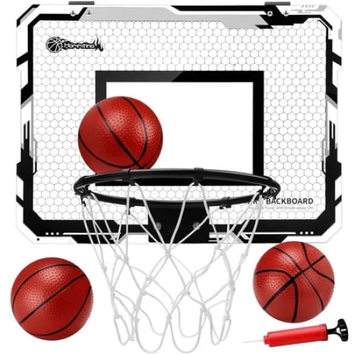 Ayieyill Indoor Basketball Hoop for Kids 15.7" X 11.8" - Mini Basketball Hoop for Door with 2 Balls, Basketball Toy for Kids Boys Teens, Perfect for A Basketball Lover as Gift