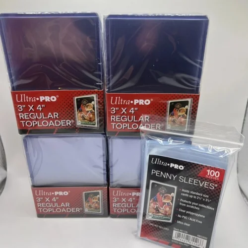 Ultra Pro 3X4 35pt Toploaders 4 Packs of 25 for Standard Cards and 100 sleeves