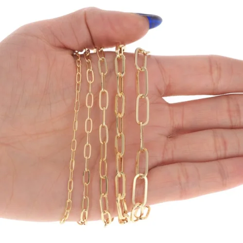 10k Yellow Gold Paperclip 2mm-7mm Chain Bracelet Necklace Mens Womens 7"-24"