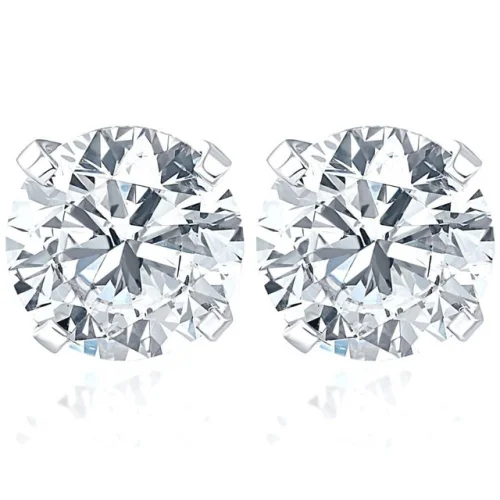 1 Carat (ctw) Lab Grown Diamond Studs in 14k White or Yellow Gold