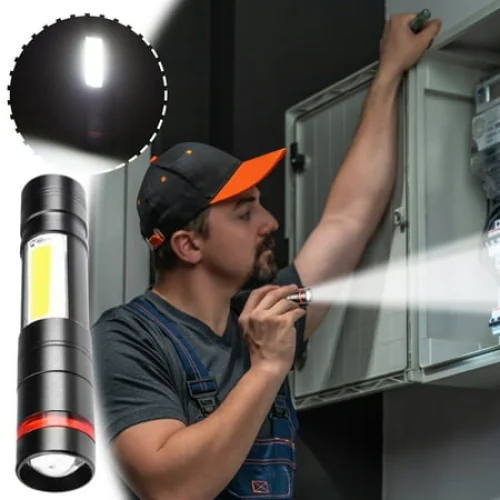 Rechargeable LED Flashlight, 5 Modes, IPX6, Powerful Handheld Flash Light with USB Input/Output